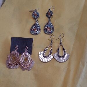 Silver and Gold Dangle Earrings Bundle